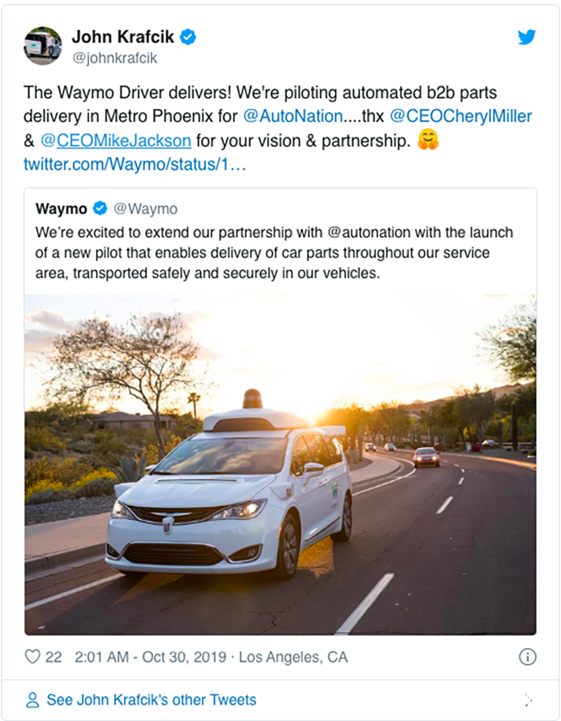 谷歌無人卡車投入試運營!已在美國開始運送貨物