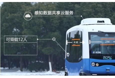 萌萌噠！無人駕駛小巴開進南京國際青年文化公園